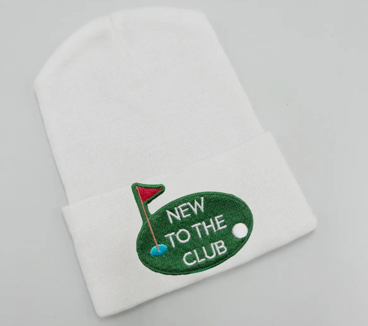 New To the Club Newborn Boys and Girls - Golf Baby Hat