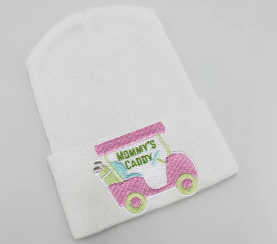 Mommy's Caddy Golf Cart Hat For Newborn Girls - Golf Babies