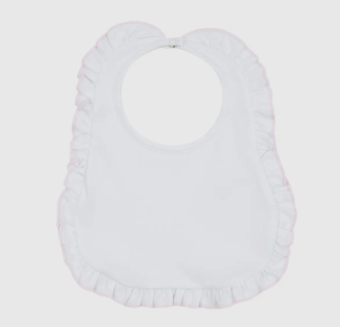 Magnolia Baby • Solid Essentials White Pink Ruffle Bib