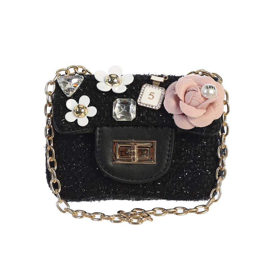 Mini Tweed Purse with Adorable Charms