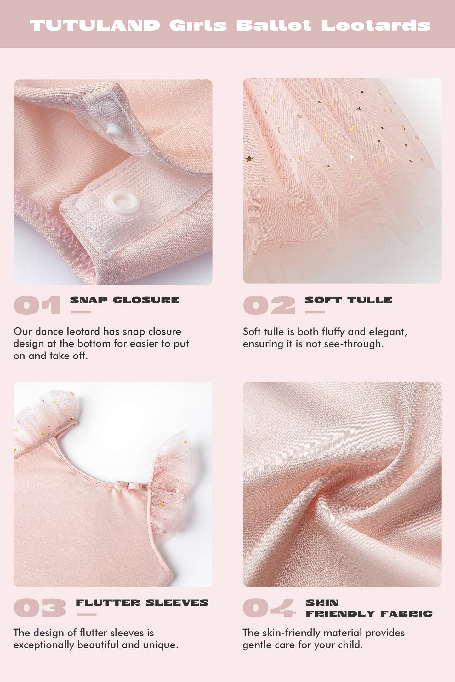 Ballet Leotards Flutter Sleeve Dance Dress for Girls