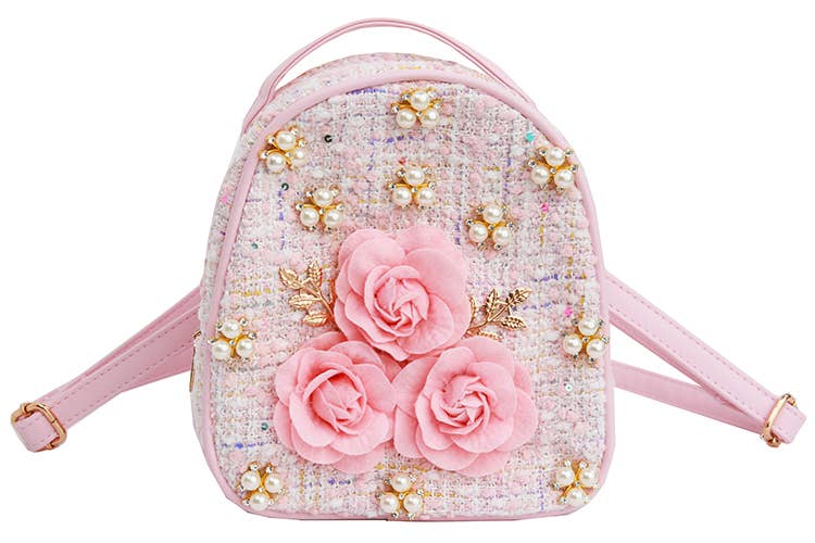 Rose Tweed Backpack