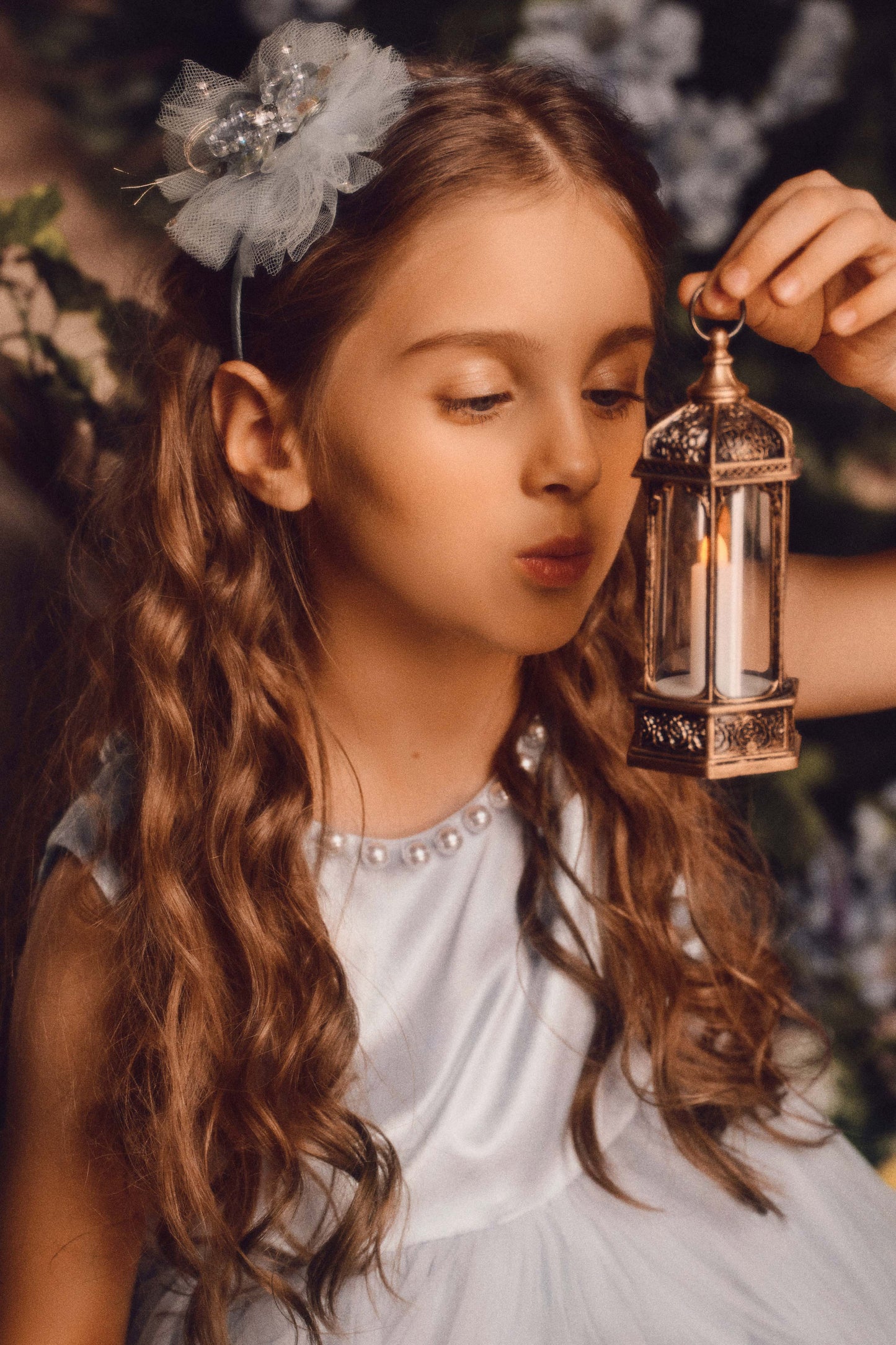 Adorable Crystal Flower Mesh Headband