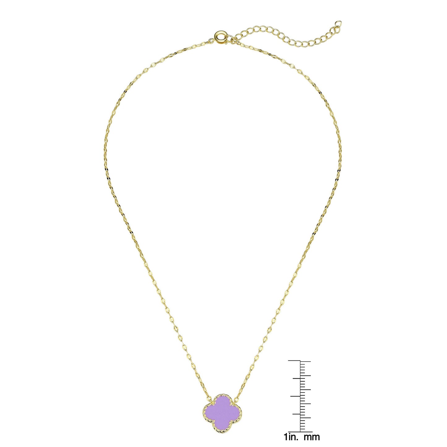 Lily Nily Four Leaf Clover Necklace - Purple