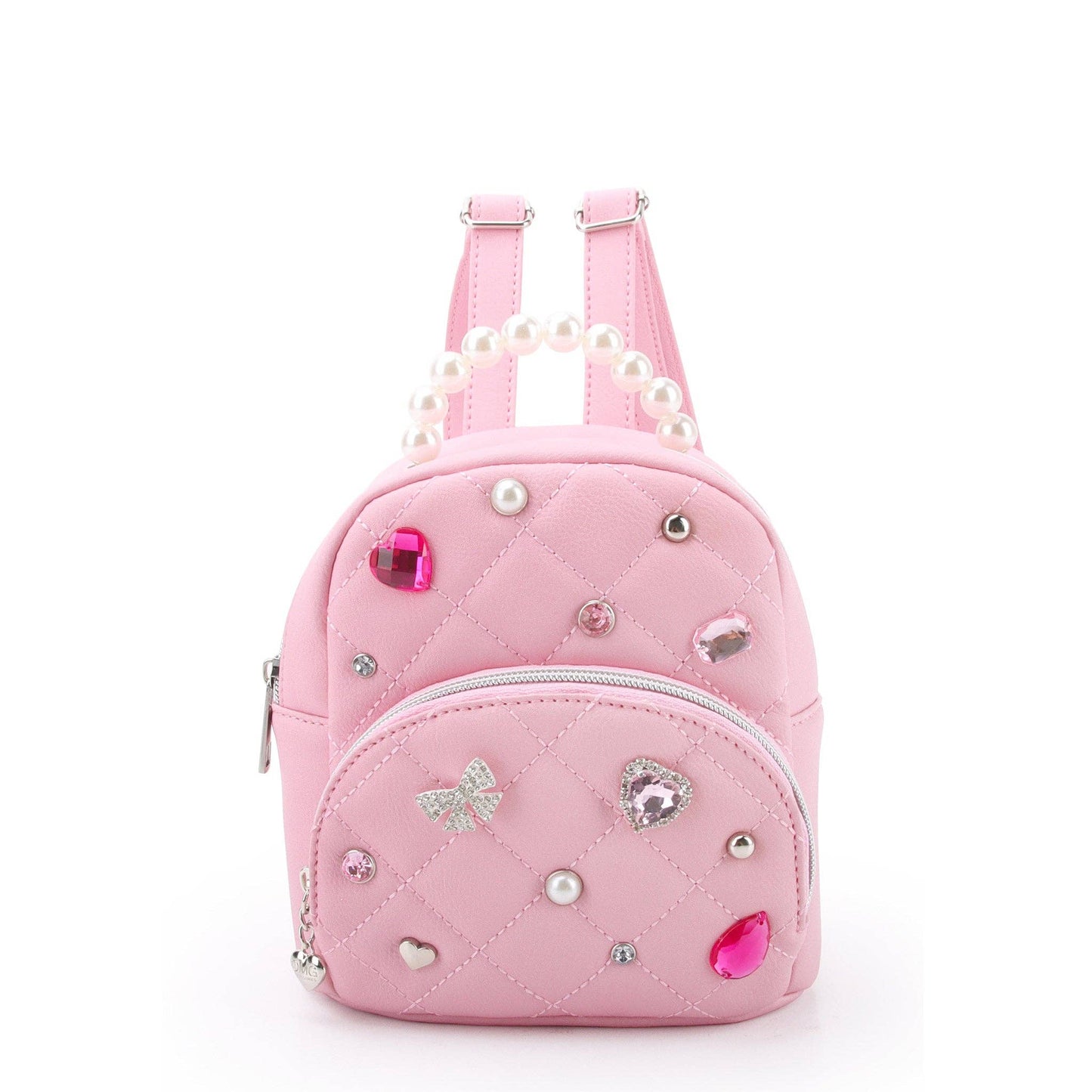 Quilted Rhinestone Micro Mini Backpack