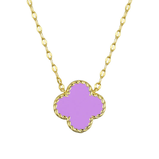 Lily Nily Four Leaf Clover Necklace - Purple