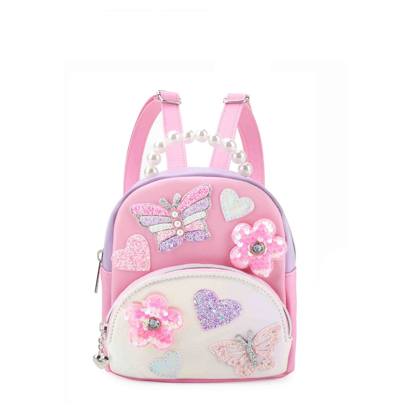 Butterfly, Appliqué Color Blocked Micro Mini Backpack