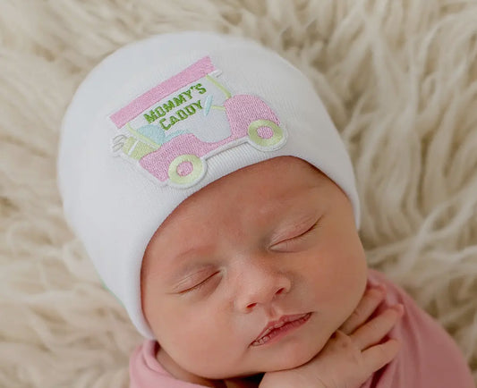 Mommy's Caddy Golf Cart Hat For Newborn Girls - Golf Babies