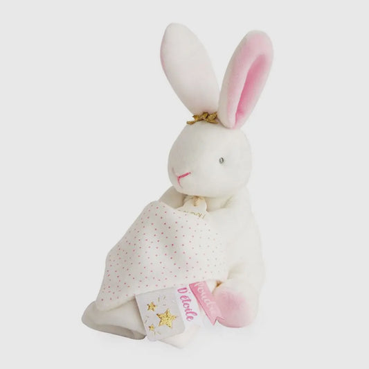 Pearl Bunny Plush Stuffed Animal with Doudou Baby Blanket