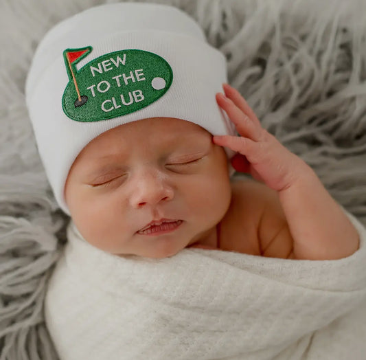 New To the Club Newborn Boys and Girls - Golf Baby Hat