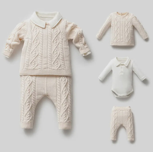 Nipperland 3-Piece Knit Baby Outfit - Cream
Henry Set