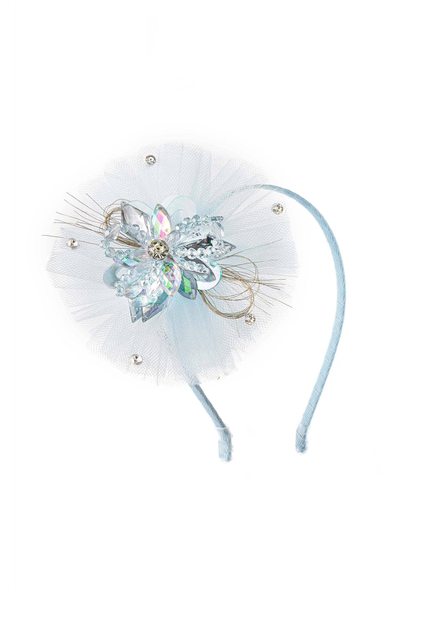 Adorable Crystal Flower Mesh Headband