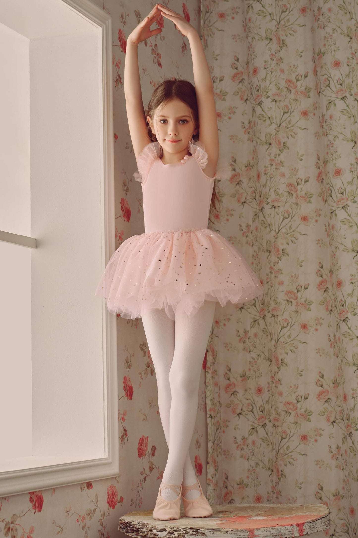 Ballet Leotards Flutter Sleeve Dance Dress for Girls