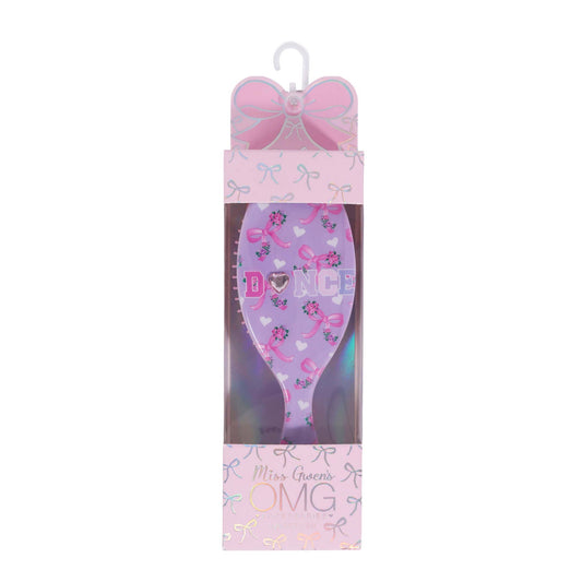 Dance' Orchid Floral Bow Printed Hairbrush